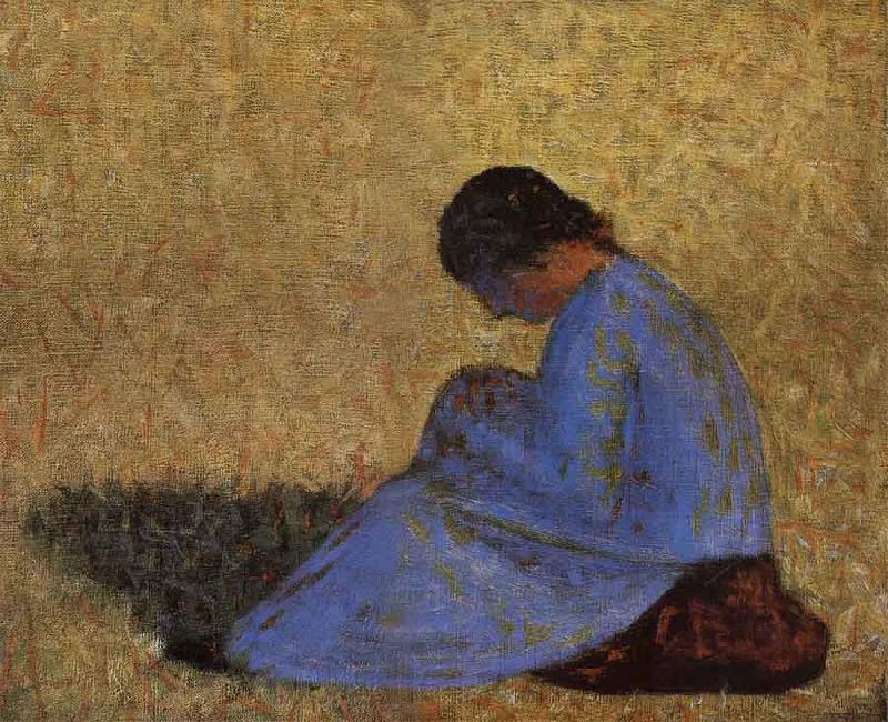 Georges Seurat The Countrywoman sat on the Lawn